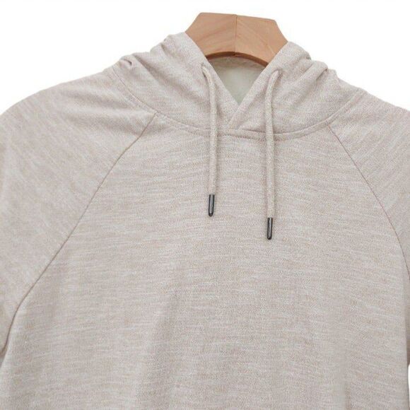 Pacsun Hoodie Womens Small Beige Pullover Scallop Fit Knit Curved Hem Outdoor - Picture 2 of 9